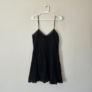 Zara Womens Black Eyelet Mini Summer Dress Size Medium NWT